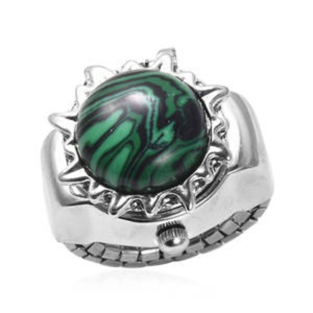 Malachite Sun Shape Watch Ring.
